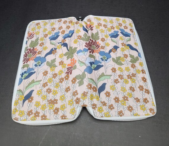 Faux Leather Floral Hobonichi WeeksMega Cover Zippered Wallet Style Cloth