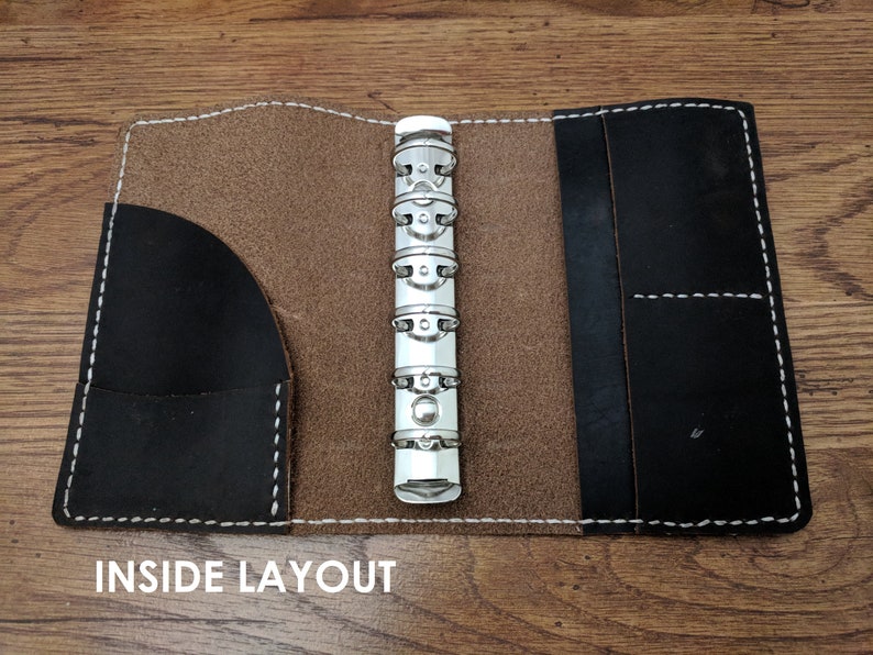 A7 Pocket Size 6 Ring Planner Organizer Genuine Leather Cover Etsy