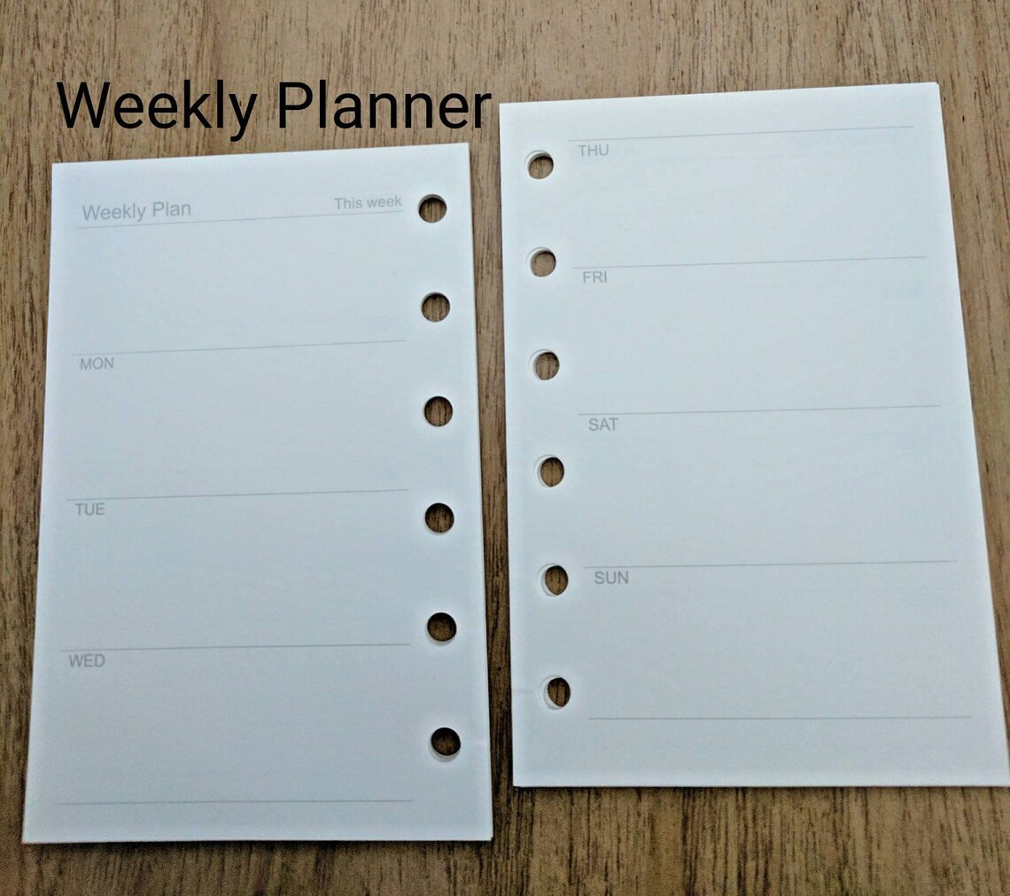 Pocket Size PRINTED Planner Inserts A7 Planner Etsy