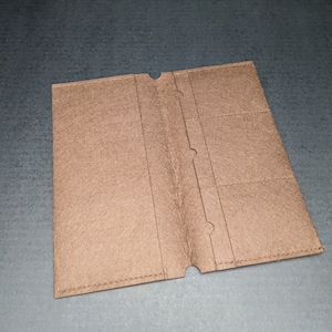 Brown Felt Fabric File Folder Insert for Traveler's Notebook Standard Size - Card Holder Envelope - Midori Accessories