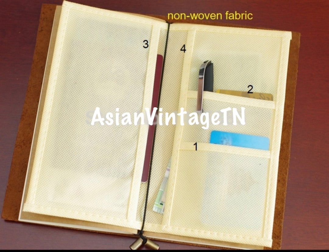 Fabric Cloth File Folder Insert for Travelers Notebook Regular Size