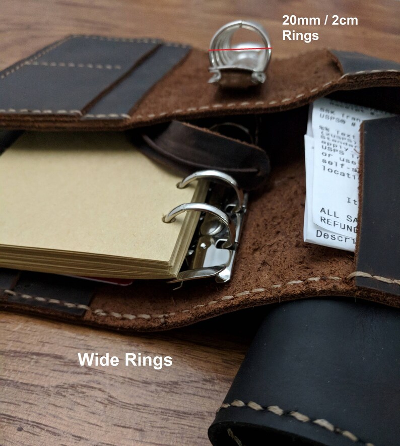 A7 Pocket Size 6 Ring Planner Organizer Genuine Leather Cover Etsy