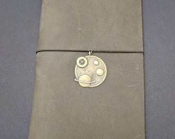 Galaxy Universe Design Brass Charm for Midori Travelers Notebook or Necklace Pendant