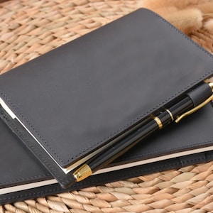 CLEARANCE A5 / Mega Weeks Cover / Hobonichi / Midori Travelers Notebook Cover Genuine Leather Asian Vintage Brand Black Color