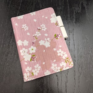 Hobonichi Cover A6 Size Fabric Faux Leather Pink Cherry Blossoms