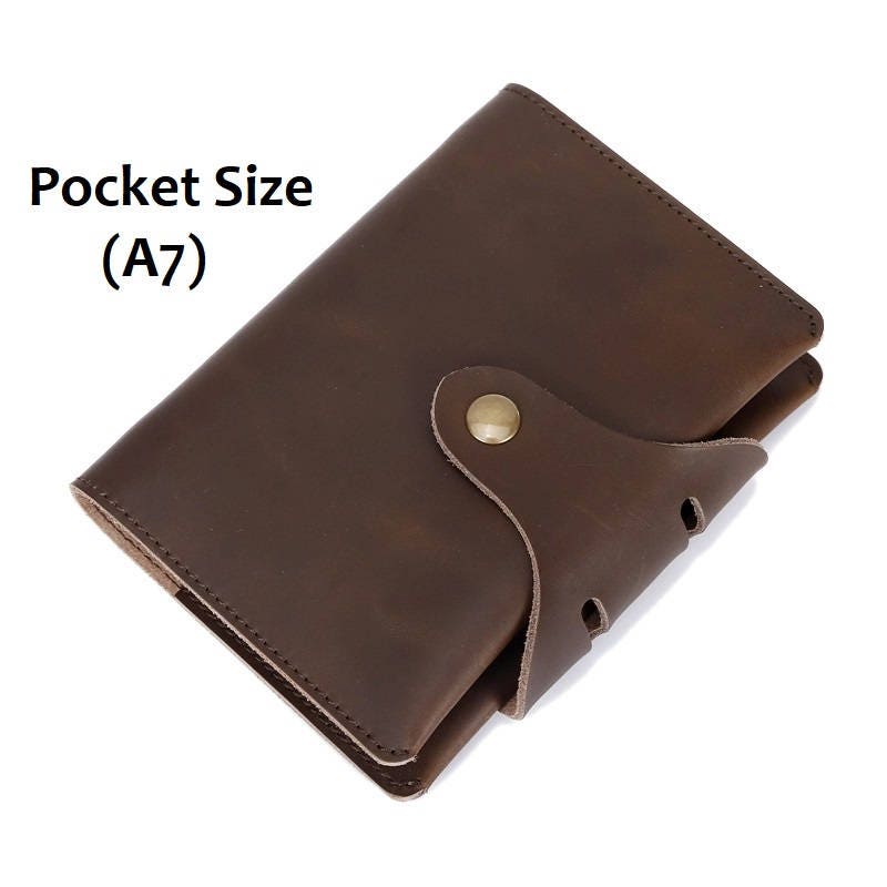 A7 Pocket Size 6 Ring Planner Organizer Genuine Leather Cover