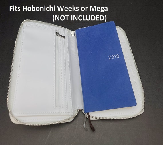 Faux Leather Floral Hobonichi WeeksMega Cover Zippered Wallet Style Cloth
