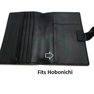 A5 A6 Size Hobonichi Cover Planner Faux Leather Black