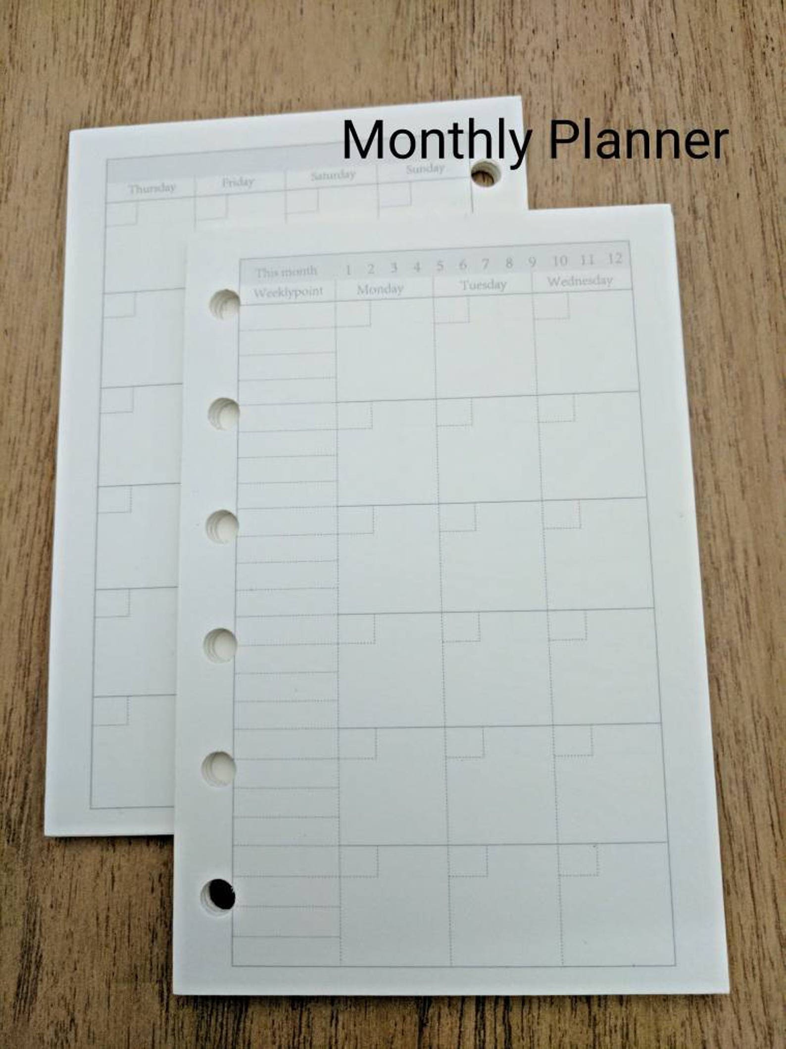 Pocket Size PRINTED Planner Inserts A7 Planner Etsy