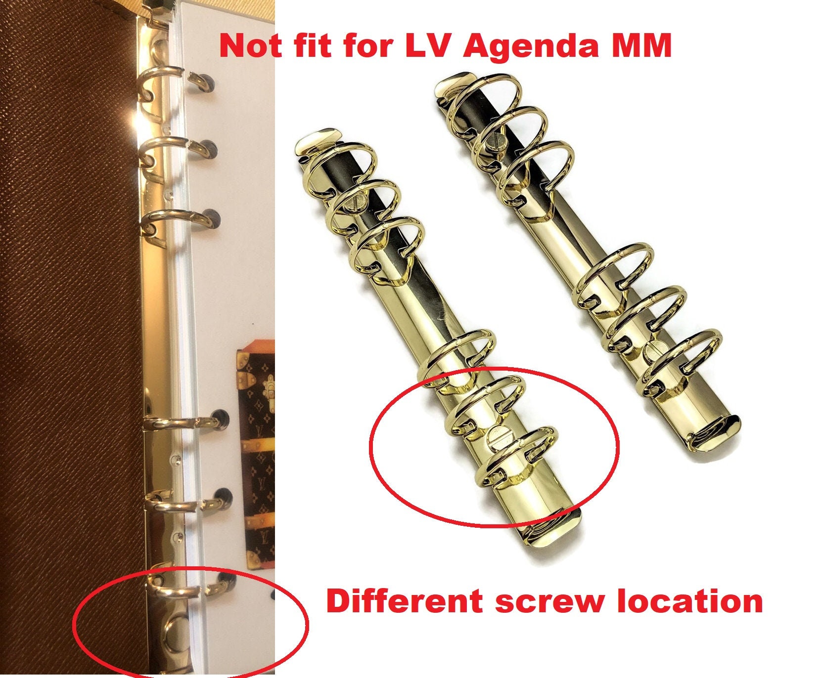 Personal Size 6 Ring Binder Mechanism Replacement Kit Agenda 