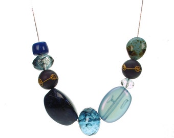 Blue and smoke necklace