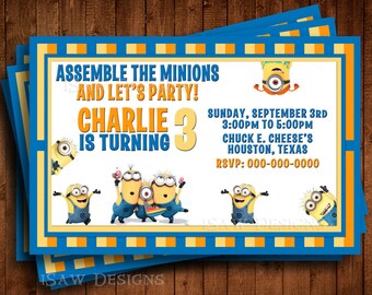 Despicable Me Invite Etsy