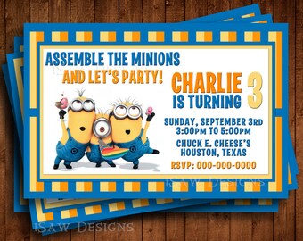 Despicable Me Invite Etsy