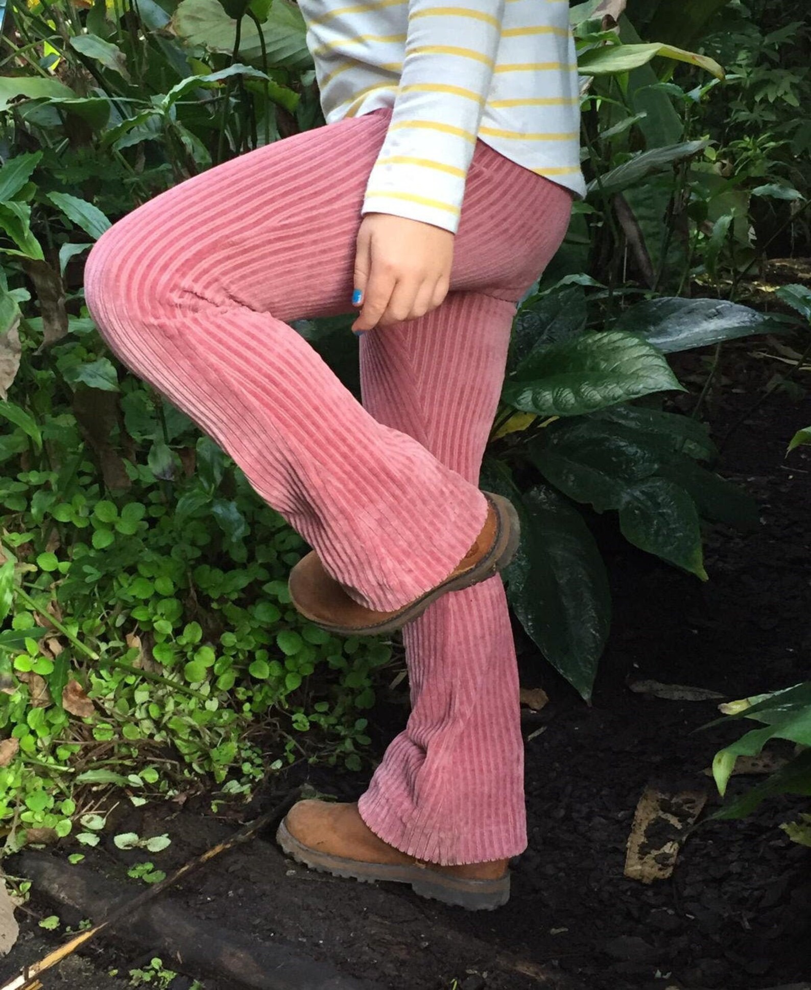 Flared Pants Rib Flare Legging for Girls Ribbed Jersey Etsy