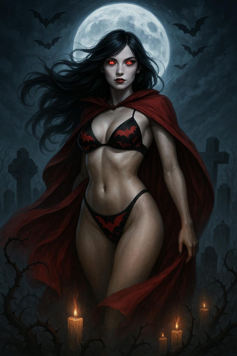 Red Bat Gothic Bikini | Vampire Swimsuit | Spooky Swimwear | Alt Bathing Suit | Halloween Beachwear | Dark Aesthetic Bikini image 7