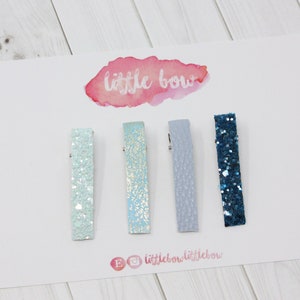 Conjunto de clipes com glitter menta e cinza | Grampos de cabelo de Natal | Grampos de cabelo outono | Grampos de cabelo para festa