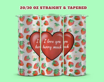 Strawberry Tumbler Wrap | 20oz Tumbler Design | Strawberry Seamless Tumbler Design