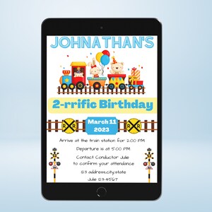 Printable Train Birthday Invitation, Train Party Invitation, Train ...