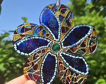 Hand Painted Flower Sun Catcher