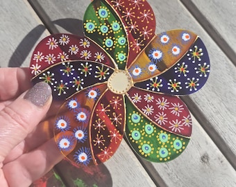 Hand Painted Flower Sun  Catcher