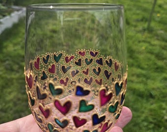 Vidrio pintado a mano