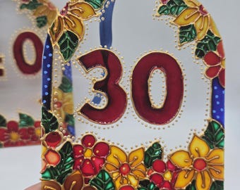 Atrapasueños/recuerdo de vidrio pintado a mano de 40, 30 y 20 pulgadas