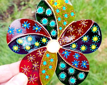 Hand Painted Flower Suncatcher