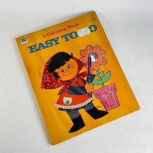 1972 Whitman Easy to Do Coloring Book Vintage activity book for children. UNUSED with blank pages!