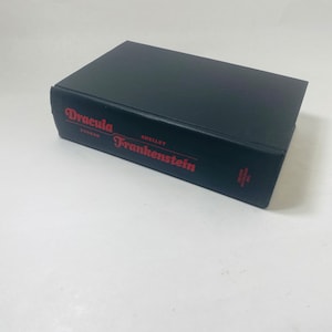 Bram Stoker Dracula & Mary Shelley Frankenstein Vintage Book one volume circa 1953 collector gift Gothic gift emo goth.