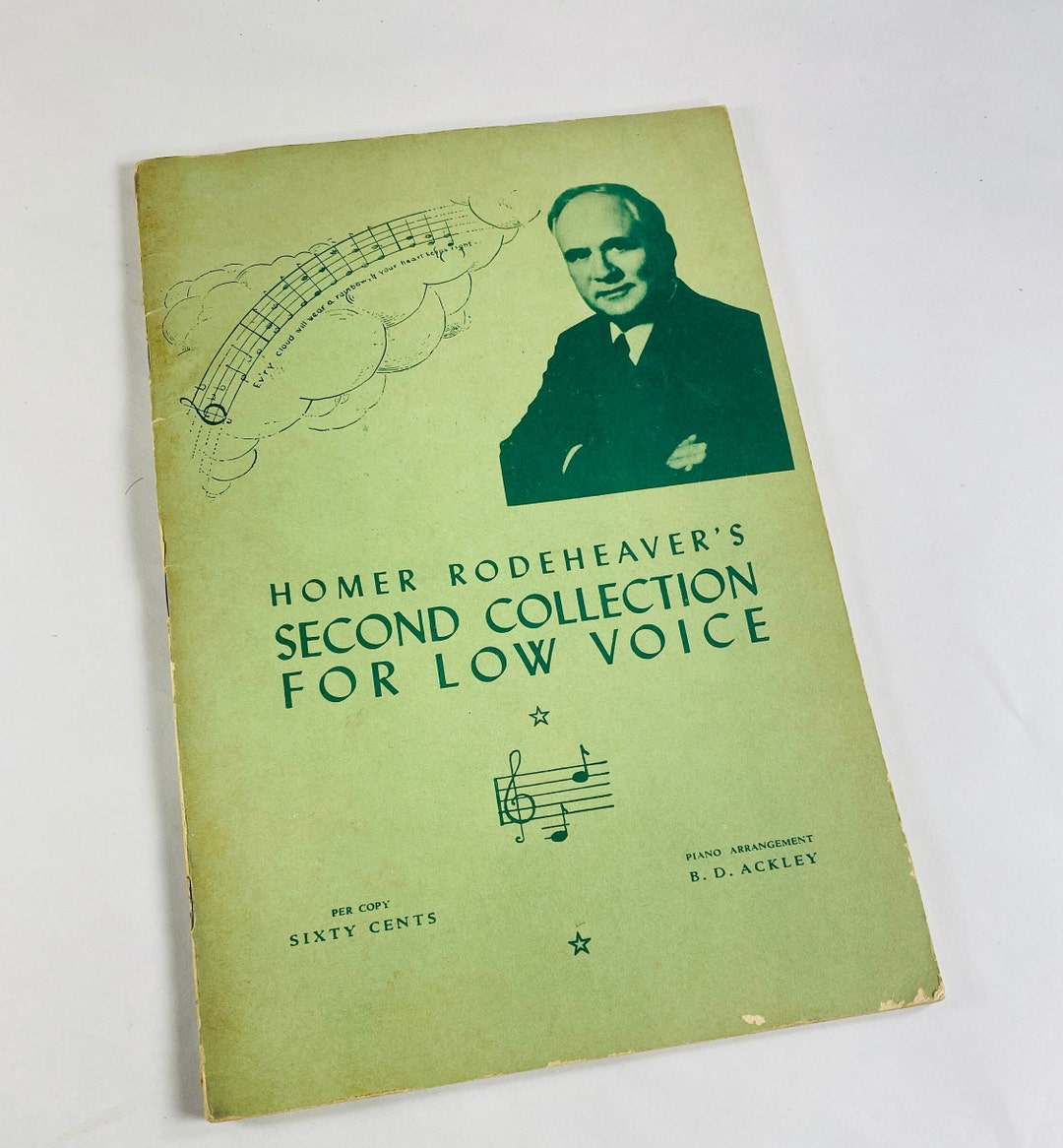 Homer Rodeheaver Second Collection for Low Voice Vintage Musical Score