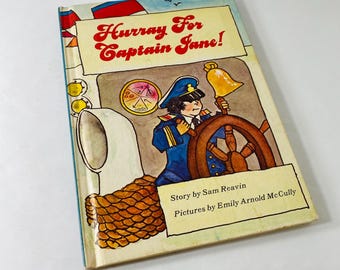 1971 Hurra für Captain Jane Vintage Eltern Magazin Book Club Buch von Sam Reavin Geschichte mit ermächtigender weiblicher Führung Botschaft