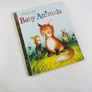 Baby Animals vintage Little Golden Book by Garth Williams Christmas stocking stuffer children&#39;s gift