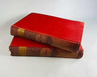 Pathfinder and the Prarie by James Fenimore Cooper circa 1900 red vintage book with gold embossing The New Columbus Series