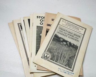 Vintage Agriculture Department farm booklets vegetable seeds garden orchards vineyard corn forest oats plum prune homesteading
