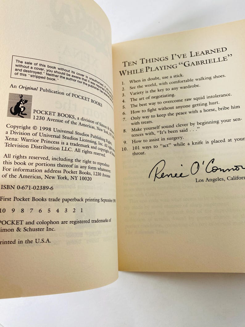 Xena vintage paperback book All I Need to Know I Learned from the Warrior Princess by Josepha Sherman circa 1998 immagine 6