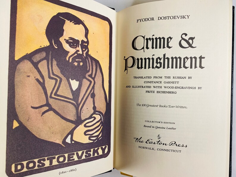 Crime and Punishment by Fyodor Dostoevsky BEAUTIFUL Black & Gold ...