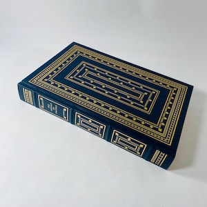 Death of the Divine Augustus GORGEOUS leather vintage Tacitus book gold embossed philosophy decor circa 1983 Roman imperial government.
