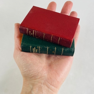Lewis Carroll Alice&#39;s Adventures in Wonderland & Through the Looking Glass vintage Miniature leather book set John Tenniel Minia Press
