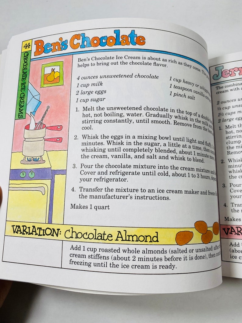 Ben & Jerry's FIRST EDITION vintage dessert crème glacée maison livre de recettes livre de poche recettes vers 1987 image 10