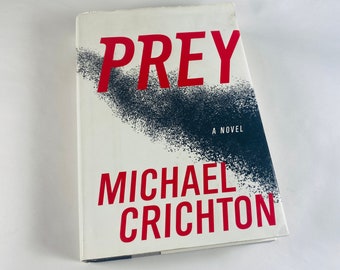 Prey by Michael Crichton FIRST EDITION vintage book Collectible and unique gift. White Bookshelf decor