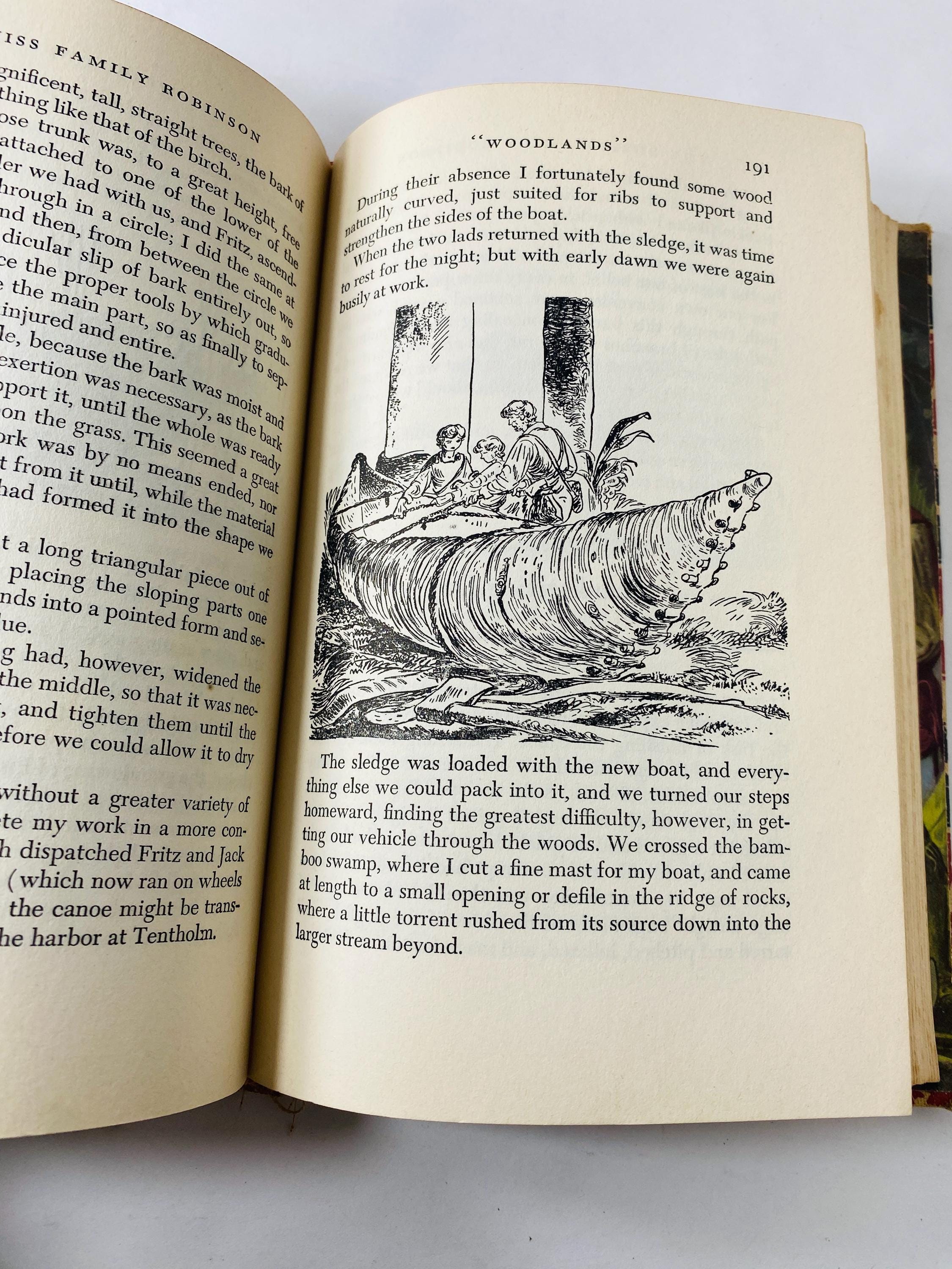 Swiss Family Robinson Vintage Illustrated Junior Library Book