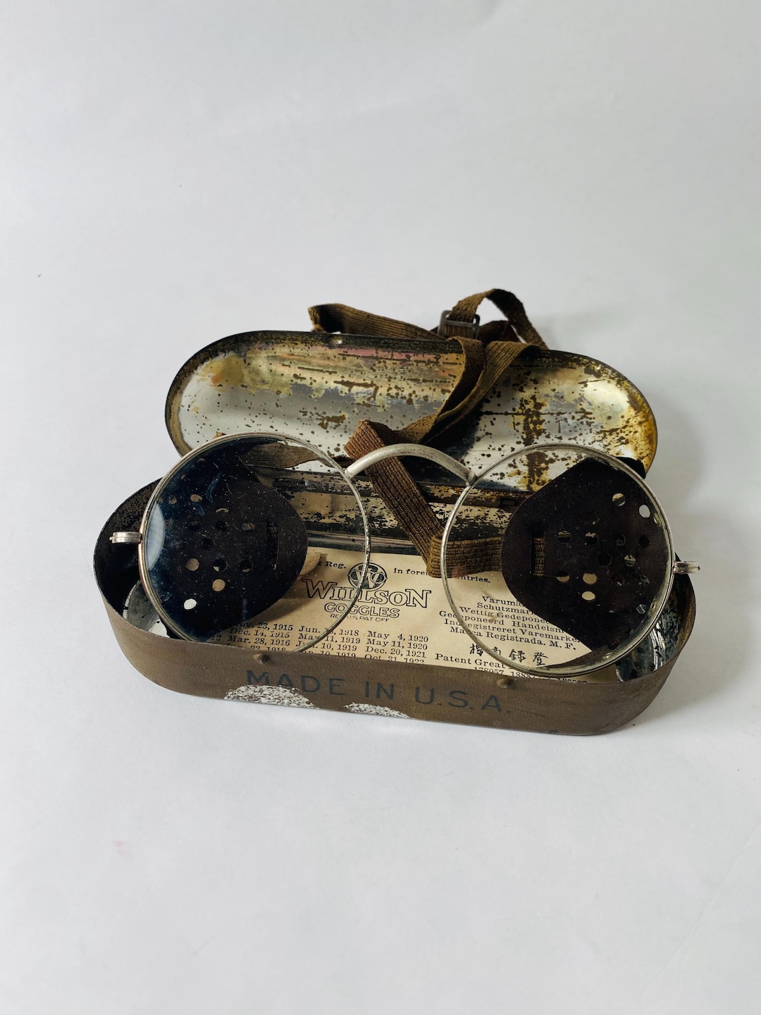 Antique WWI Goggles Safety Glasses Vintage Motorcycle Airplane ...