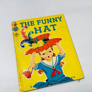 1959 Lustiger Hut Vintage Rand McNally Top Top Junior Elf Kinderbuch über ein Mädchen und ihre Accessoires von Marjorie Bairrows illustriert