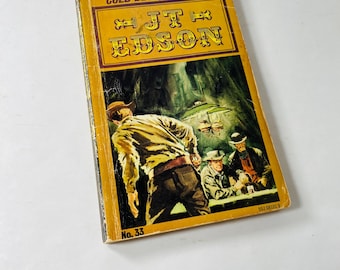 1974 JT Edson Gold Deck Hot Lead Vintage Corgi Western paperback fictional book about a professional gambler in the Wild West