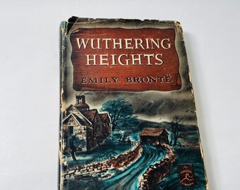 1950 Wuthering Heights by Emily Bronte Beautiful Modern Library vintage book  Fantastic love story and gift. Embossed green home decor
