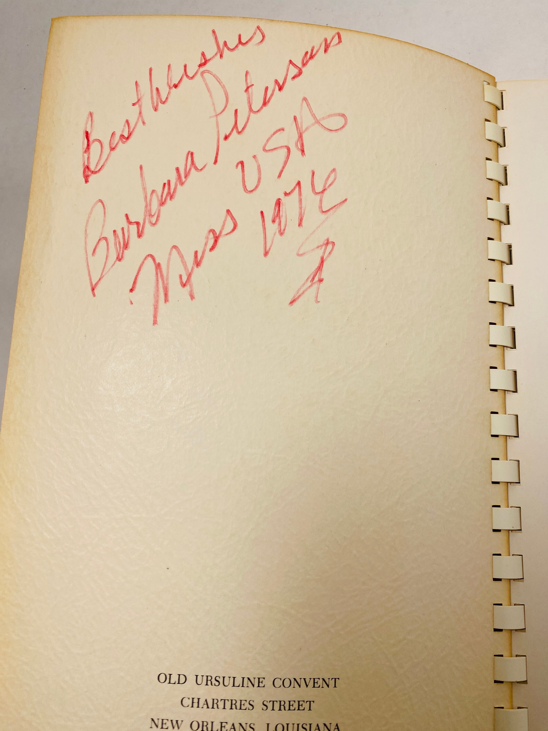 SIGNED New Orleans Recipes and Reminiscences Vintage Spiral Cookbook ...