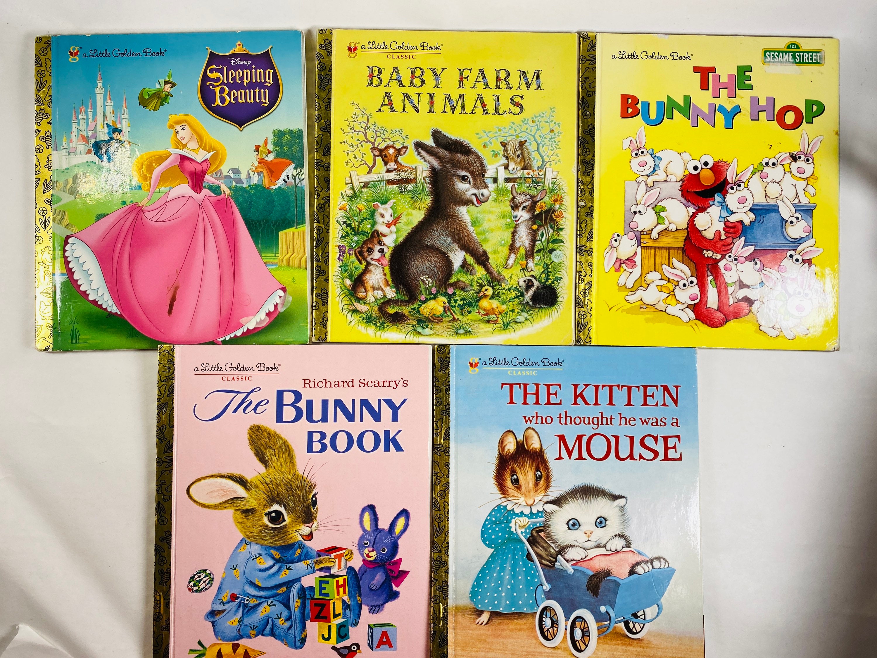 Little Golden Book Lot Set of 5 Vintage Books Baby Farm Animals ...