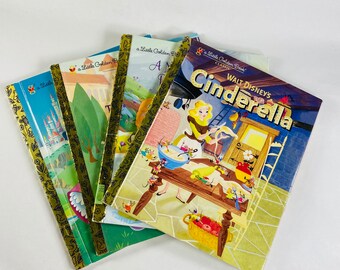 Disney Princess lot vintage set of 4 Little Golden Books Sleeping Beauty Cinderella