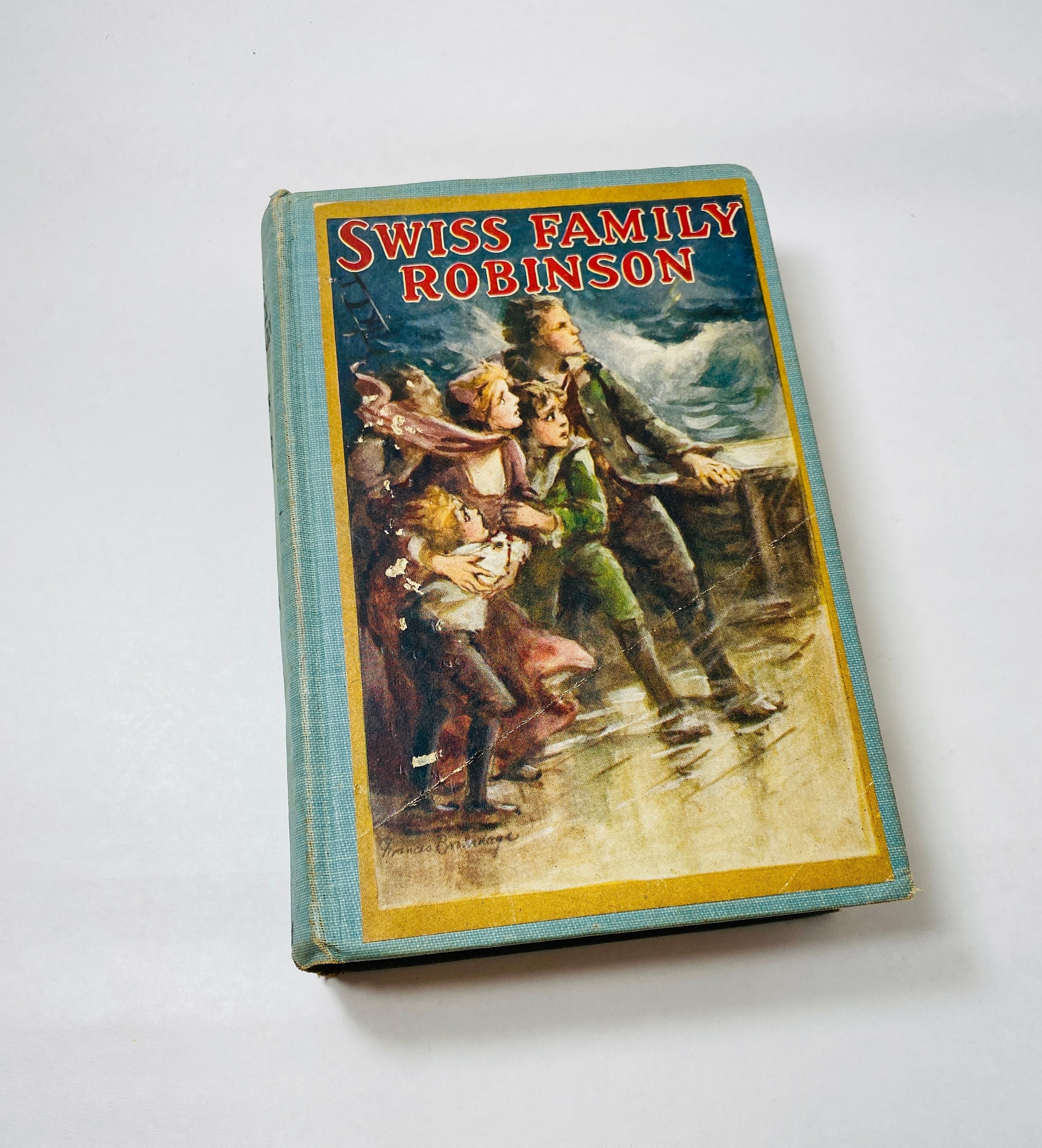 No.165 希少 アンティーク洋書 古書　ヒース ロビンソン 1924 Swiss Family Robinson Vintage Book by Johann David Wyss About