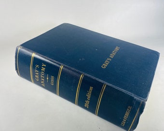 Gray&#39;s Anatomy vintage book circa 1968 by Henry Gray 28th Edition Surgery Medicine Physician Doctor gift Office decor. Full-page engravings